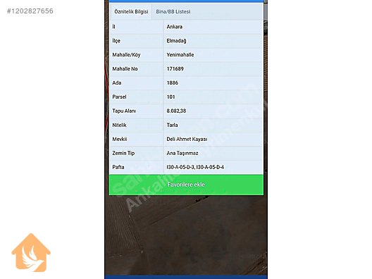 ANKARA ELMADAĞ YENİMAHALLE'DE İMAR & ŞEHİR MERKEZİ YAKINI TARLA!
